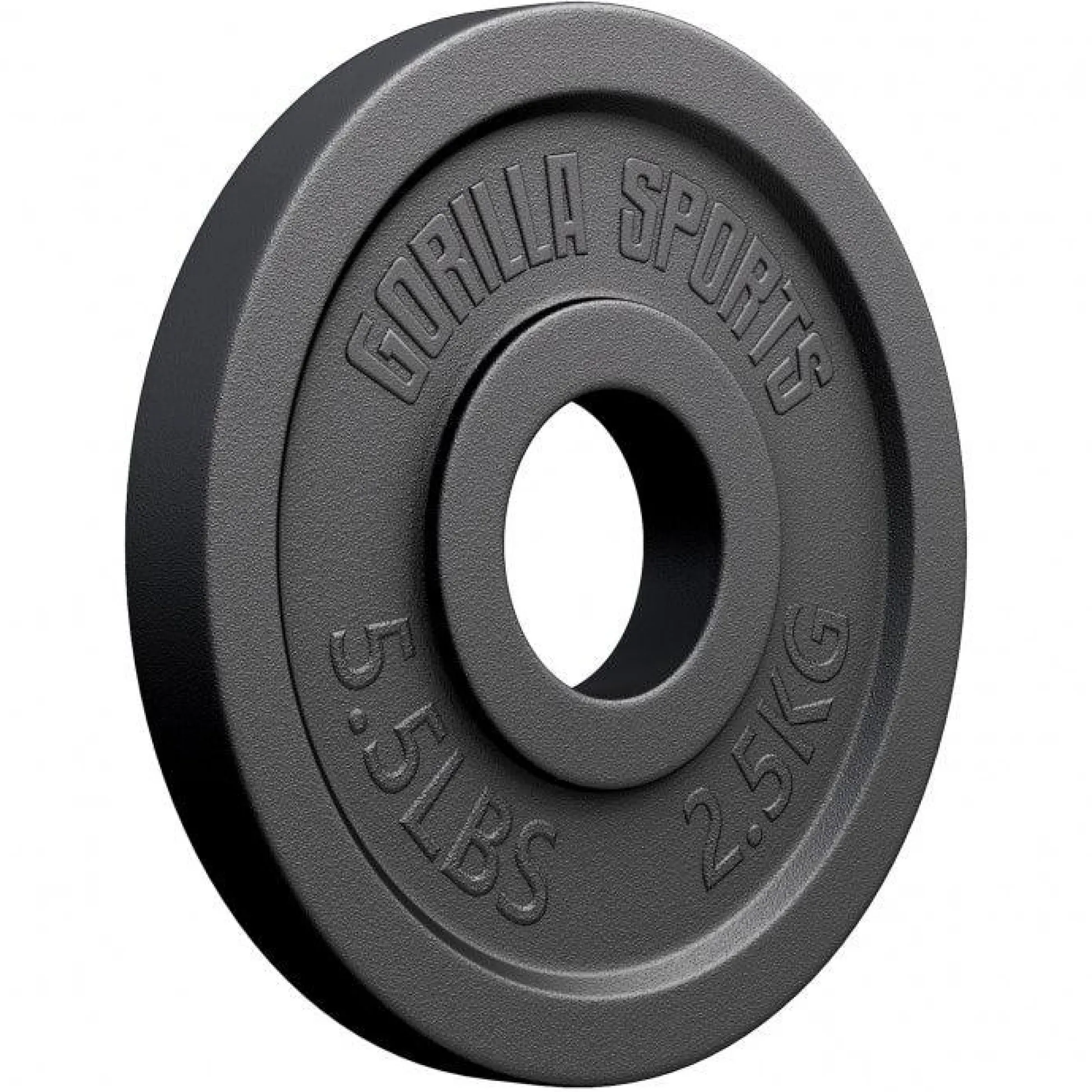 Gorilla Sports Hantelscheibe Gusseisen Olympia 1,25 - 25 kg Schwarz Hot