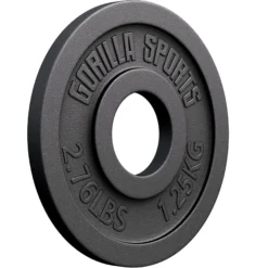 Gorilla Sports Hantelscheibe Gusseisen Olympia 1,25 - 25 kg Schwarz Sale