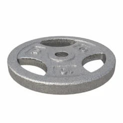 Gorilla Sports Hantelscheibe Guss Gripper - 2,5-45 lb (1,1-20,4 kg), 1" (25,4 mm), Gusseisen, Silber Discount