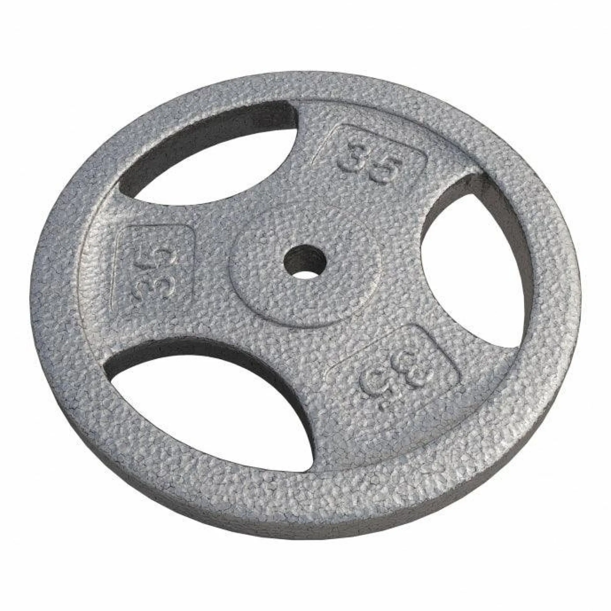 Gorilla Sports Hantelscheibe Guss Gripper - 2,5-45 lb (1,1-20,4 kg), 1" (25,4 mm), Gusseisen, Silber New