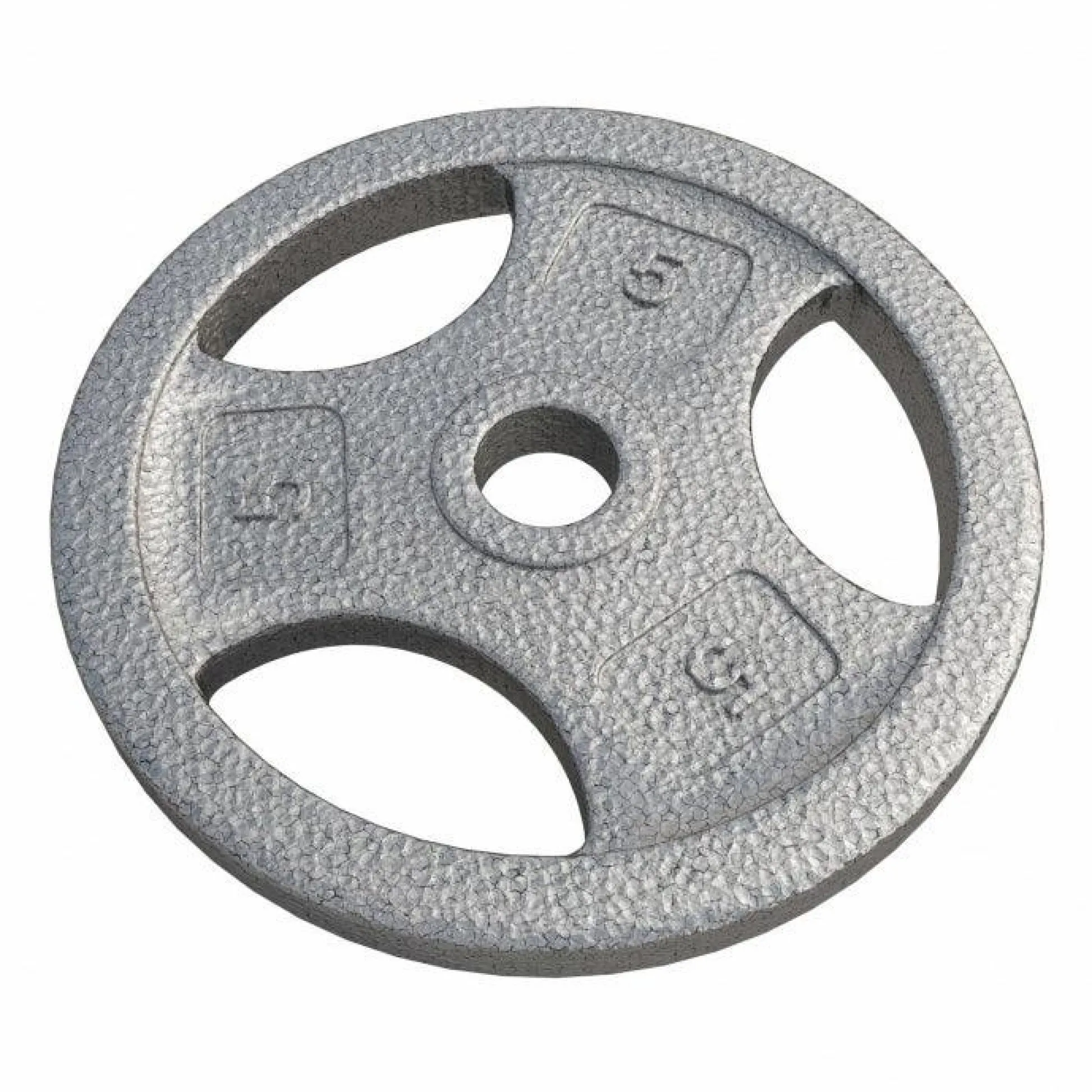 Gorilla Sports Hantelscheibe Guss Gripper - 2,5-45 lb (1,1-20,4 kg), 1" (25,4 mm), Gusseisen, Silber New