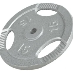 Gorilla Sports Hantelscheibe Guss Gripper - 2,5-45 lb (1,1-20,4 kg), 1" (25,4 mm), Gusseisen, Silber New