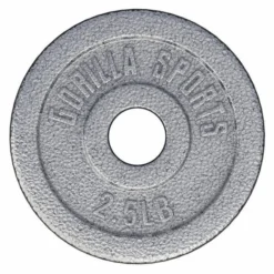 Gorilla Sports Hantelscheibe Guss - 2,5 - 55 Pfund (1,1 - 24,9 kg), Ø 1