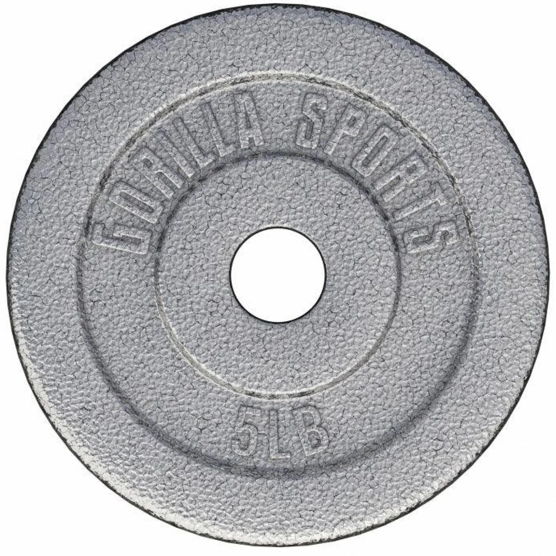 Gorilla Sports Hantelscheibe Guss - 2,5 - 55 Pfund (1,1 - 24,9 kg), Ø 1" (2,5 cm), Gusseisen Silber Hot