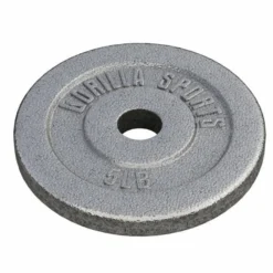 Gorilla Sports Hantelscheibe Guss - 2,5 - 55 Pfund (1,1 - 24,9 kg), Ø 1