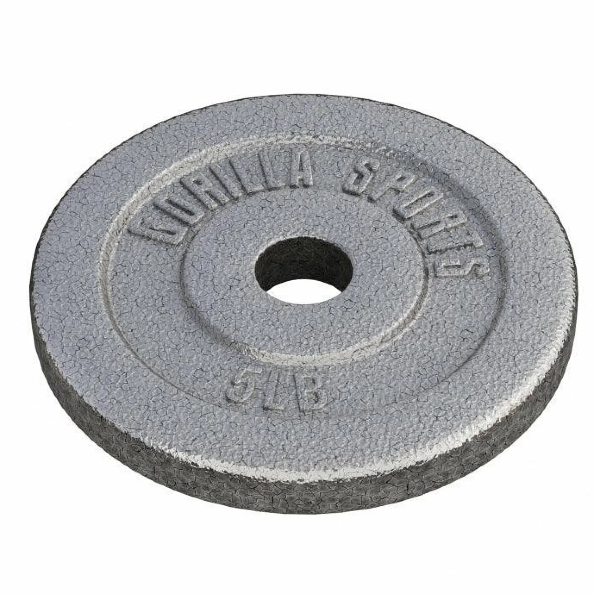 Gorilla Sports Hantelscheibe Guss - 2,5 - 55 Pfund (1,1 - 24,9 kg), Ø 1" (2,5 cm), Gusseisen Silber Outlet