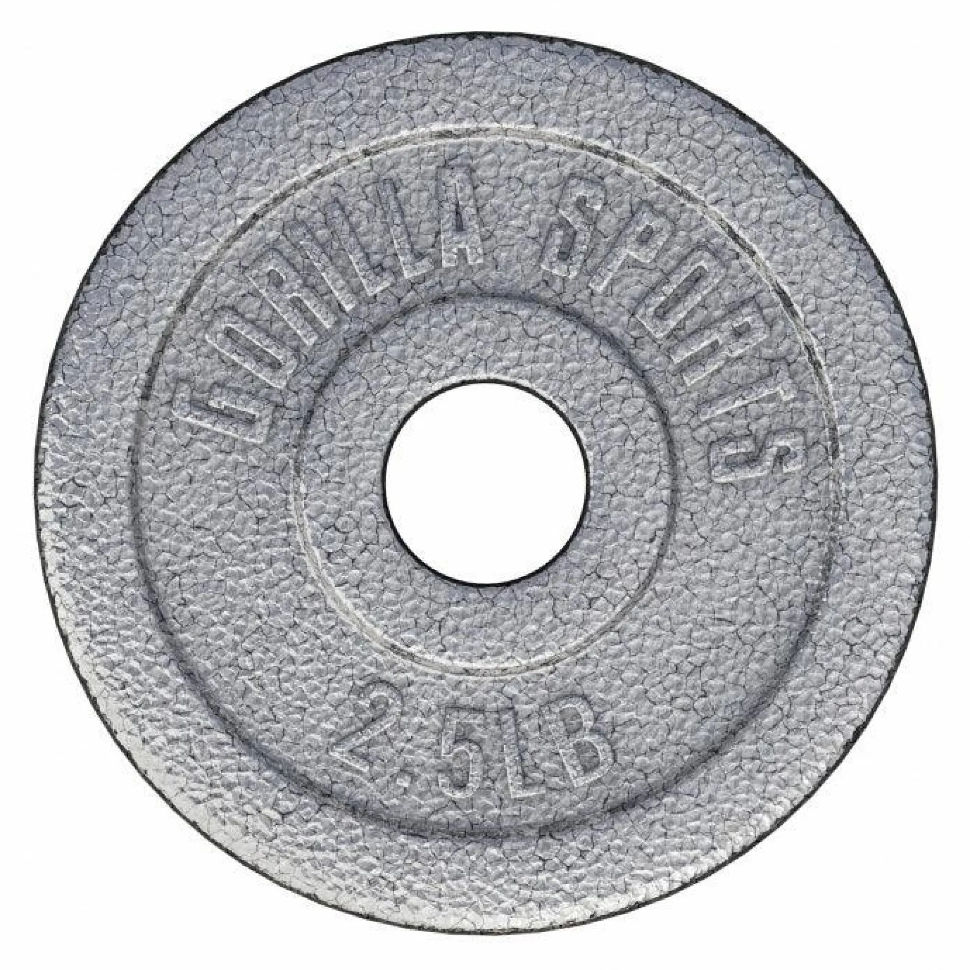Gorilla Sports Hantelscheibe Guss - 2,5 - 55 Pfund (1,1 - 24,9 kg), Ø 1" (2,5 cm), Gusseisen Silber Outlet