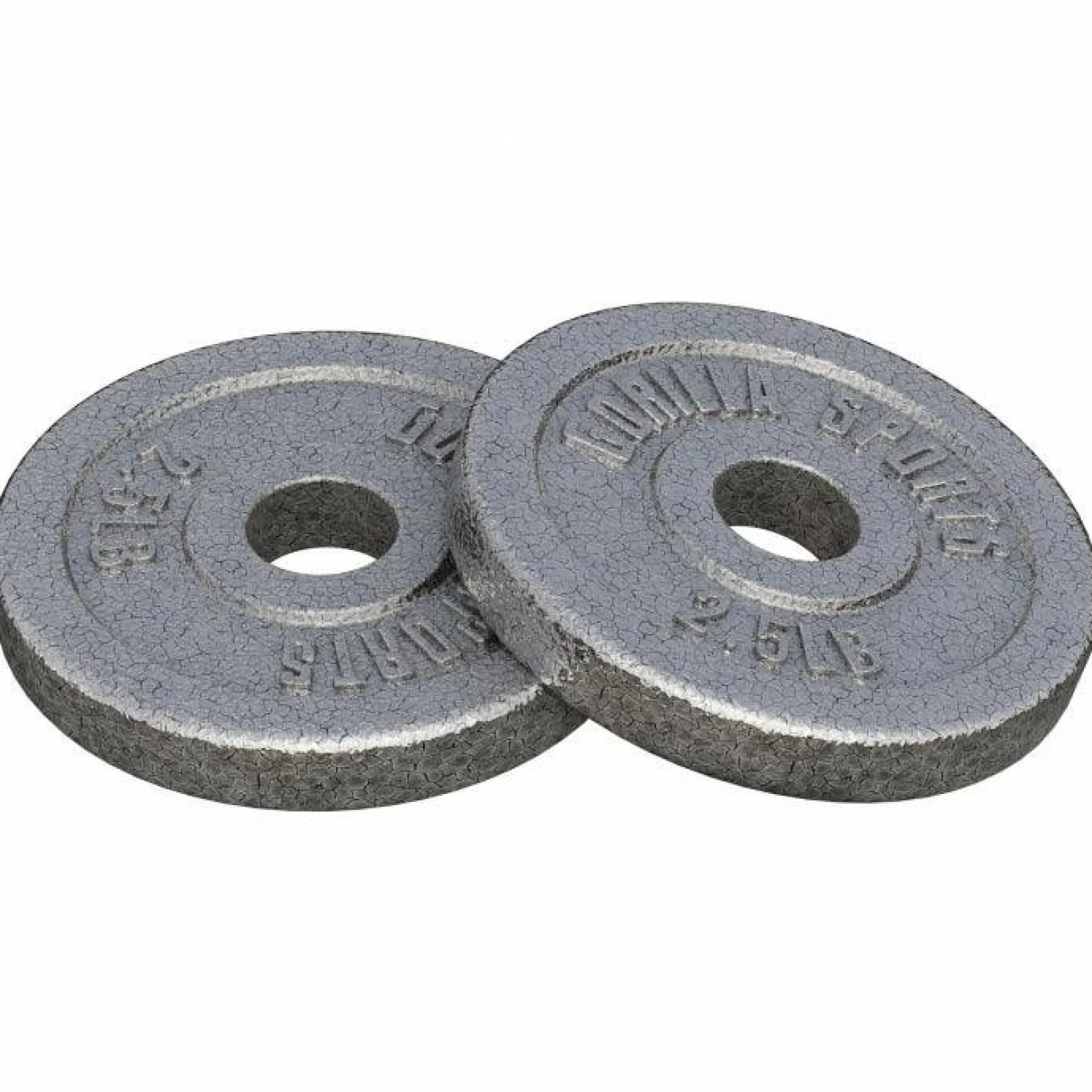 Gorilla Sports Hantelscheibe Guss - 2,5 - 55 Pfund (1,1 - 24,9 kg), Ø 1" (2,5 cm), Gusseisen Silber Outlet