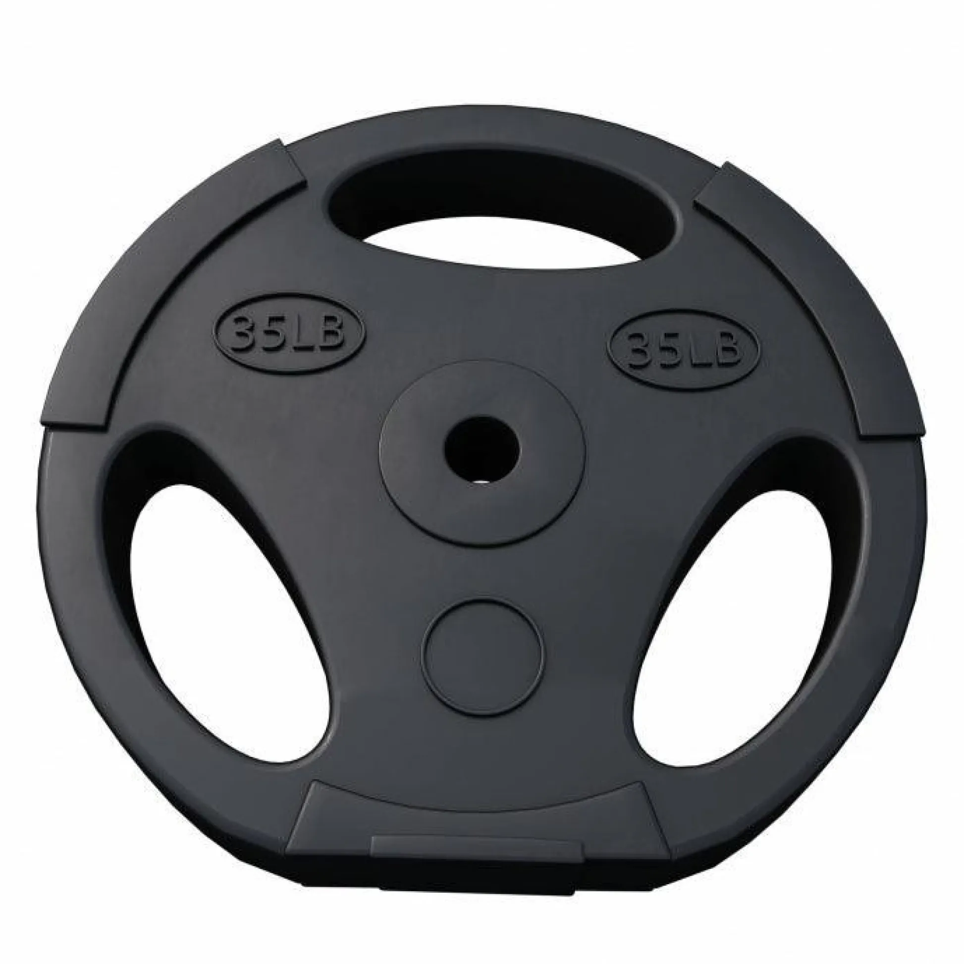 Gorilla Sports Hantelscheibe Kunststoff Gripper - Ø 1"/25 mm, Kunststoff, mit Zement gefüllt, Einzelgewichte 2,5 - 35 Pfund Schwarz Discount