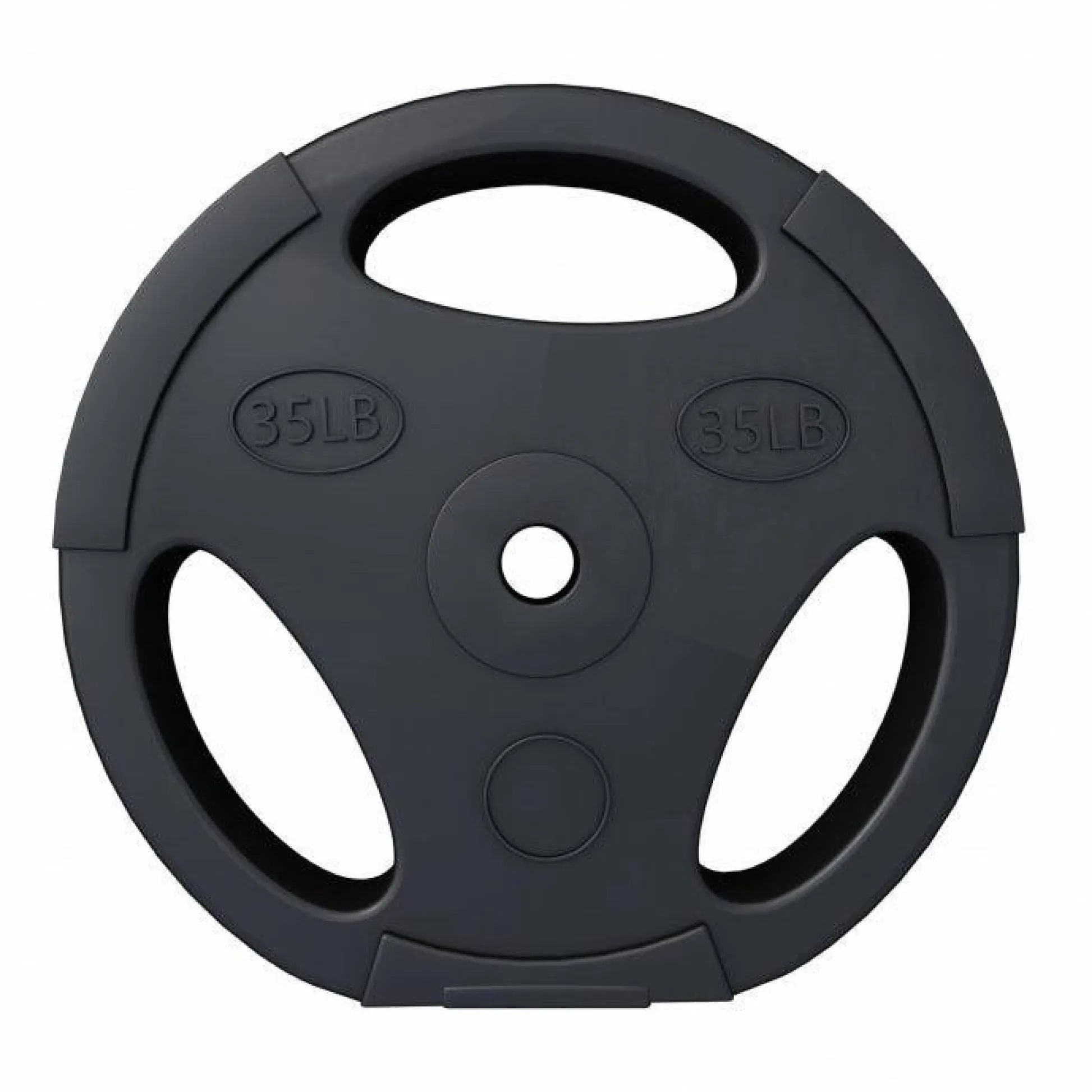 Gorilla Sports Hantelscheibe Kunststoff Gripper - Ø 1"/25 mm, Kunststoff, mit Zement gefüllt, Einzelgewichte 2,5 - 35 Pfund Schwarz Discount