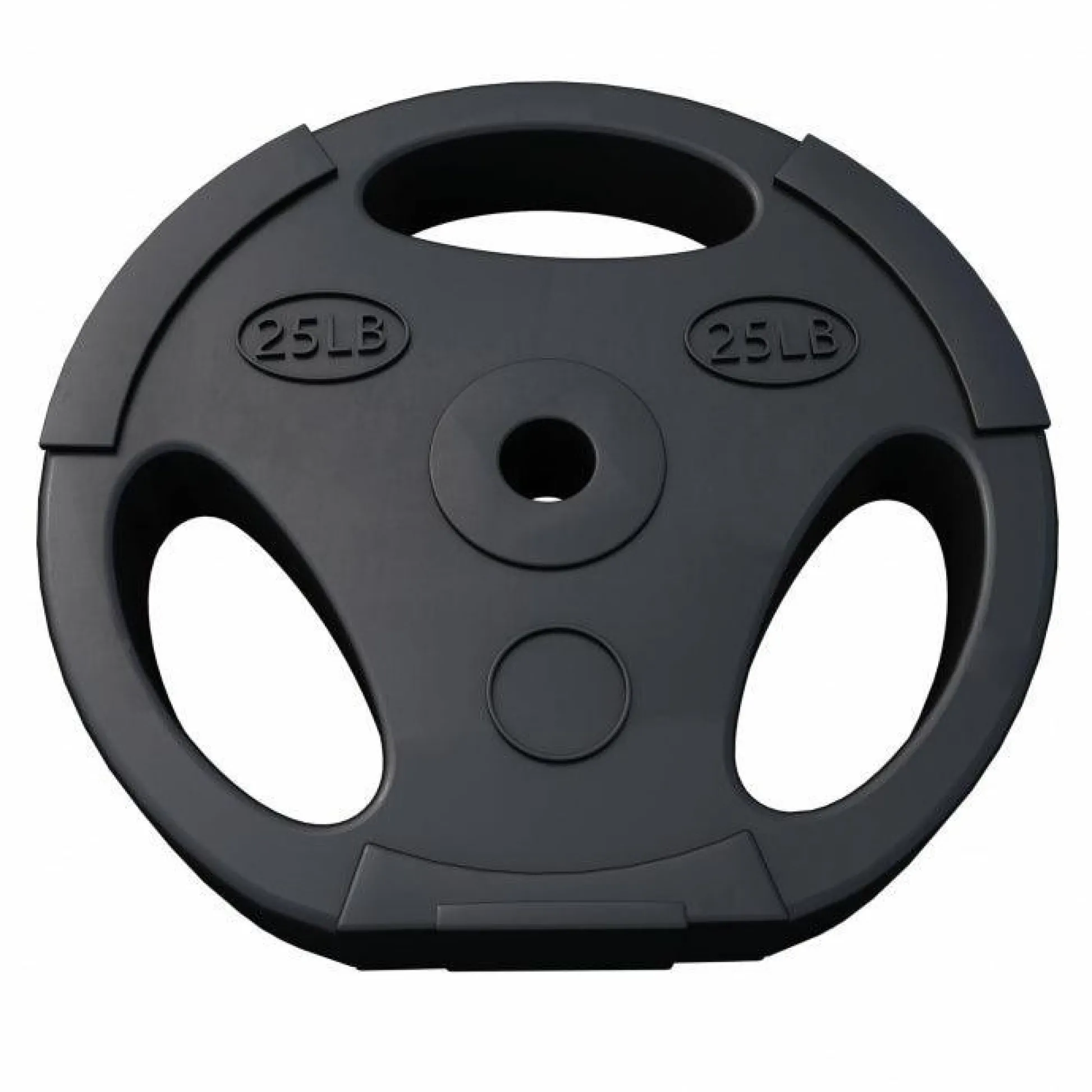 Gorilla Sports Hantelscheibe Kunststoff Gripper - Ø 1"/25 mm, Kunststoff, mit Zement gefüllt, Einzelgewichte 2,5 - 35 Pfund Schwarz Discount