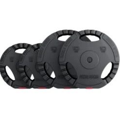 Gorilla Sports Hantelscheibe Kunststoff Gripper - Ø 1"/25 mm, Kunststoff, mit Zement gefüllt, Einzelgewichte 2,5 - 35 Pfund Schwarz Online
