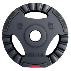 Gorilla Sports Hantelscheibe Kunststoff Gripper Olympia 1,25 - 15 kg Schwarz / Rot Hot