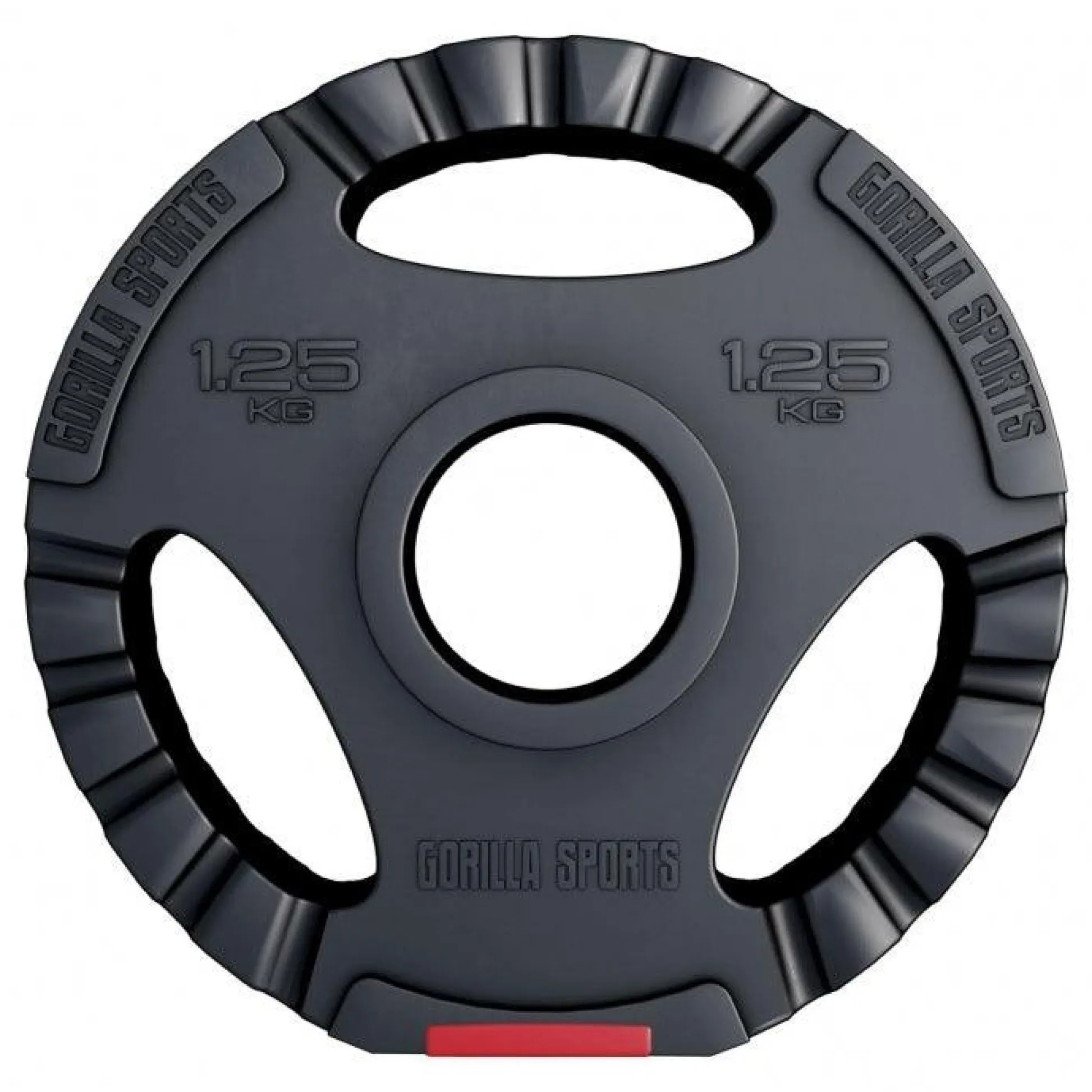Gorilla Sports Hantelscheibe Kunststoff Gripper Olympia 1,25 - 15 kg Schwarz / Rot Hot
