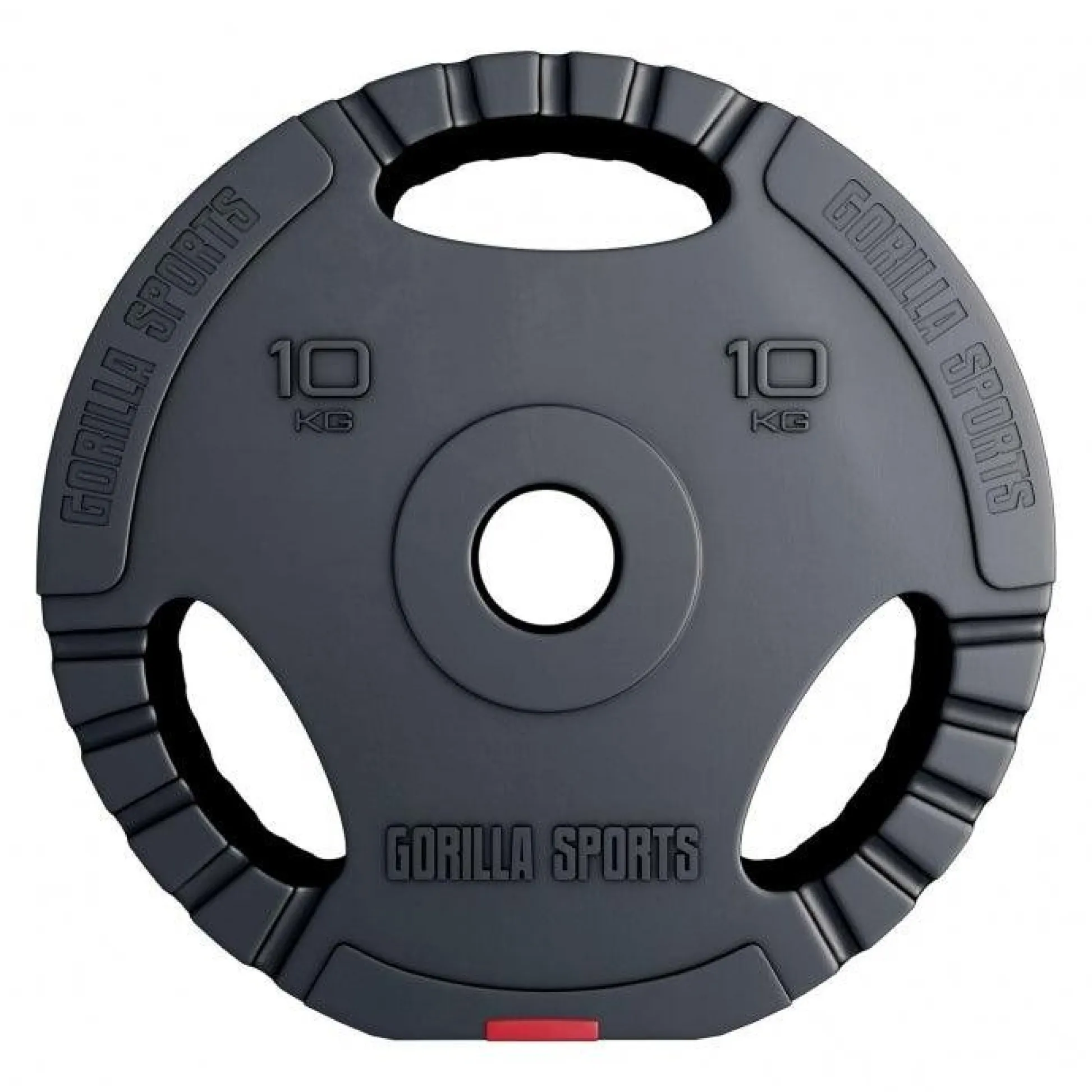 Gorilla Sports Hantelscheibe Kunststoff Gripper Olympia 1,25 - 15 kg Schwarz / Rot Hot