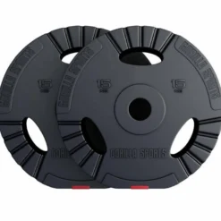 Gorilla Sports Hantelscheibe Kunststoff Gripper Olympia 1,25 - 15 kg Schwarz / Rot Outlet