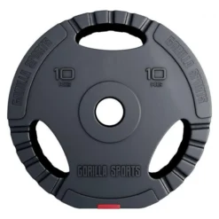 Gorilla Sports Hantelscheibe Kunststoff Gripper Olympia 1,25 - 15 kg Schwarz / Rot Online