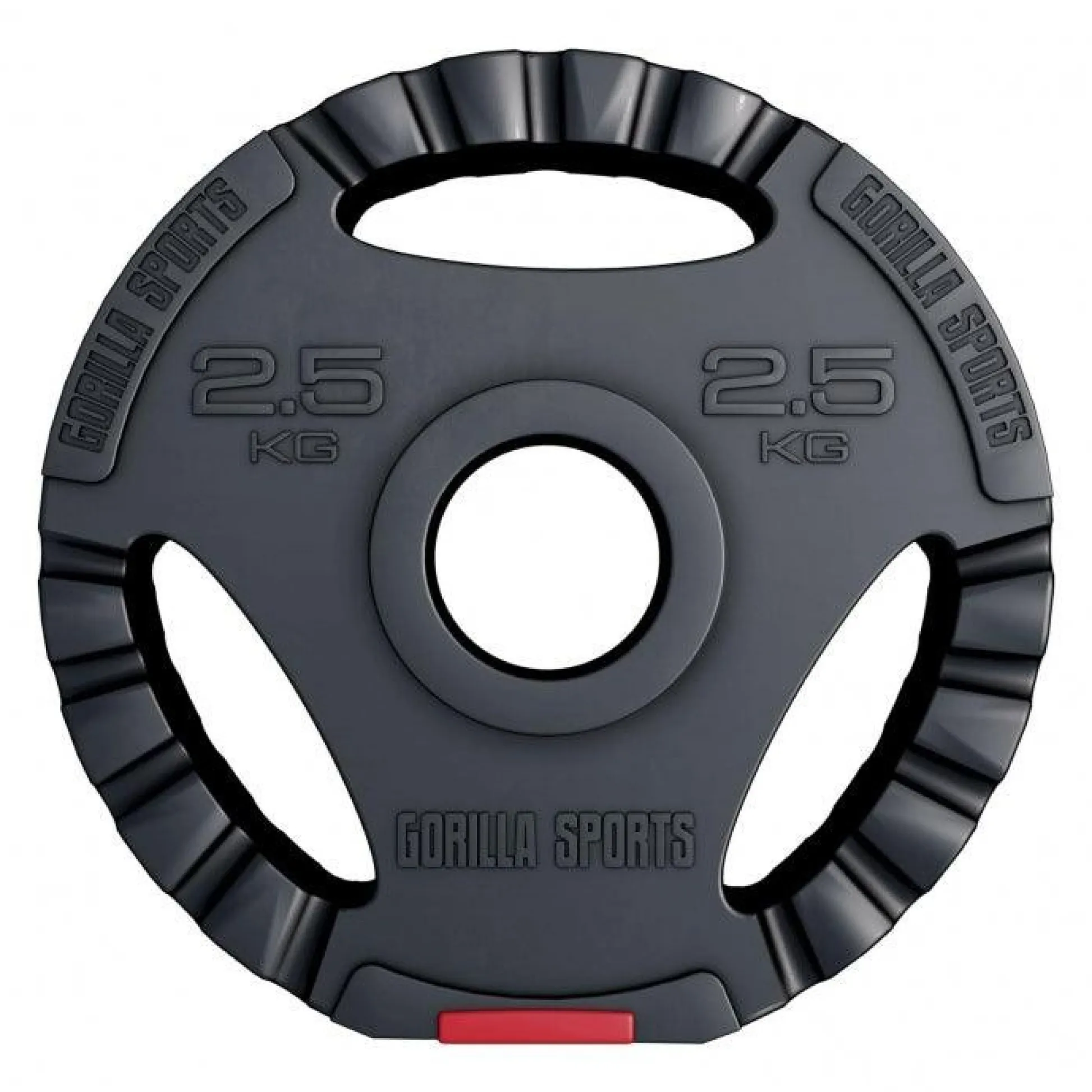 Gorilla Sports Hantelscheibe Kunststoff Gripper Olympia 1,25 - 15 kg Schwarz / Rot Online