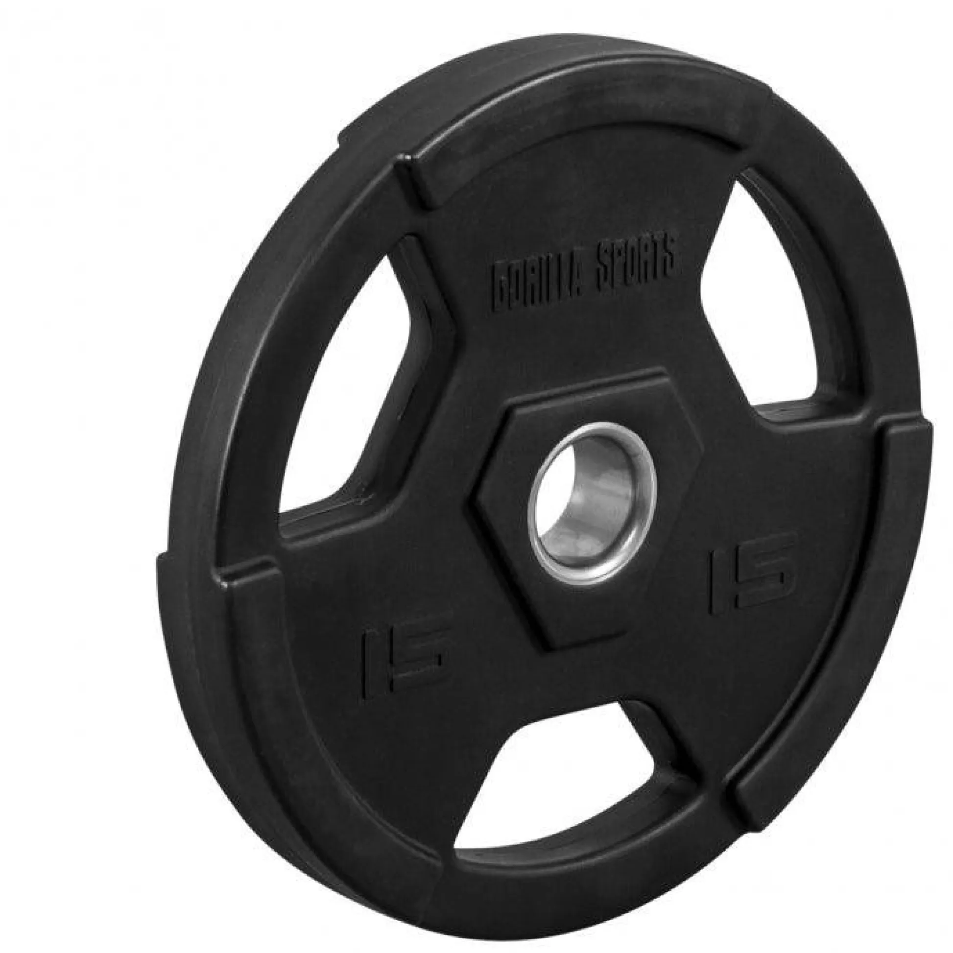 Gorilla Sports Hantelscheibe Kunststoff Gripper Olympia PRO 1,25 - 25 kg Schwarz Discount