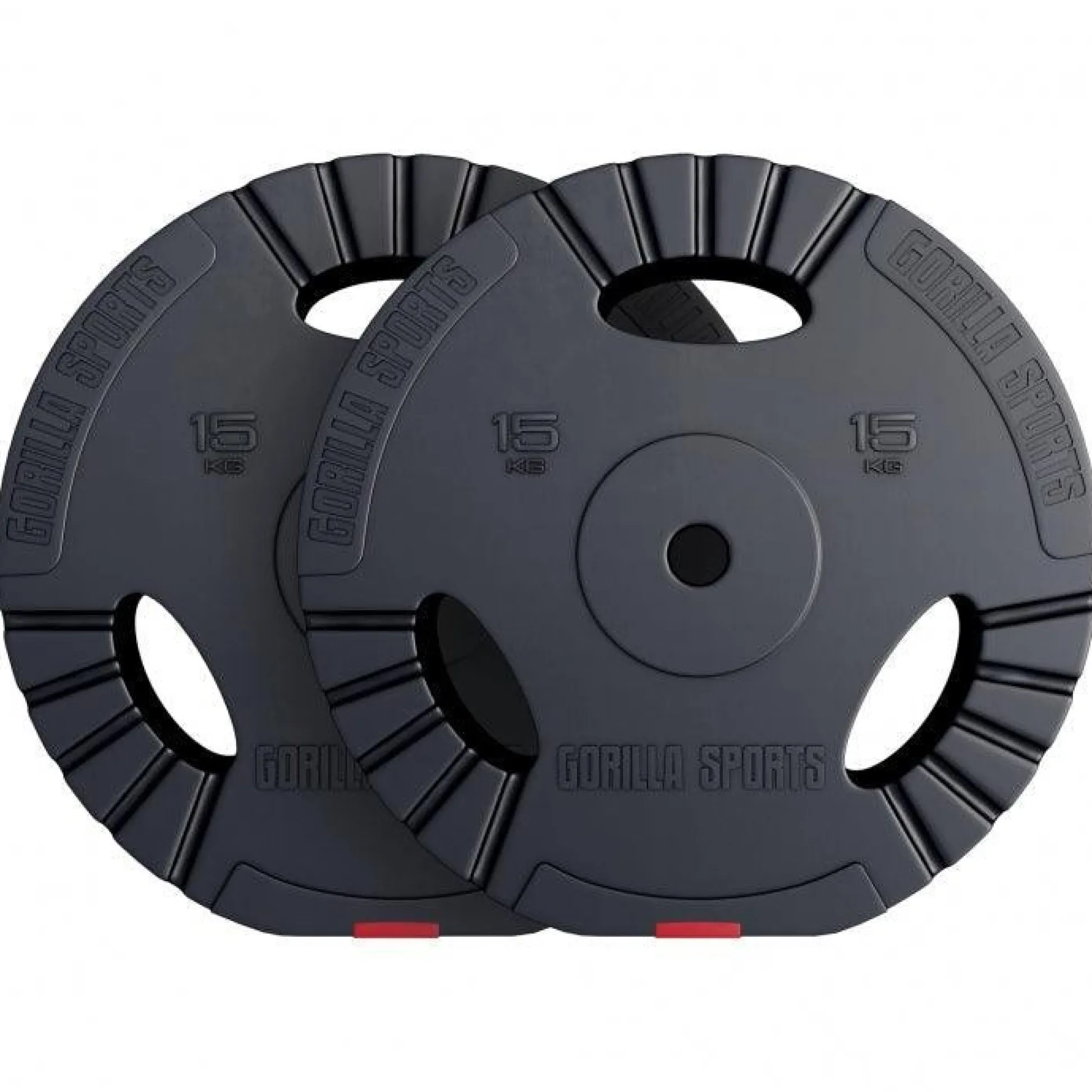 Gorilla Sports Hantelscheibe Kunststoff Gripper 1,25 - 15 kg Schwarz Clearance