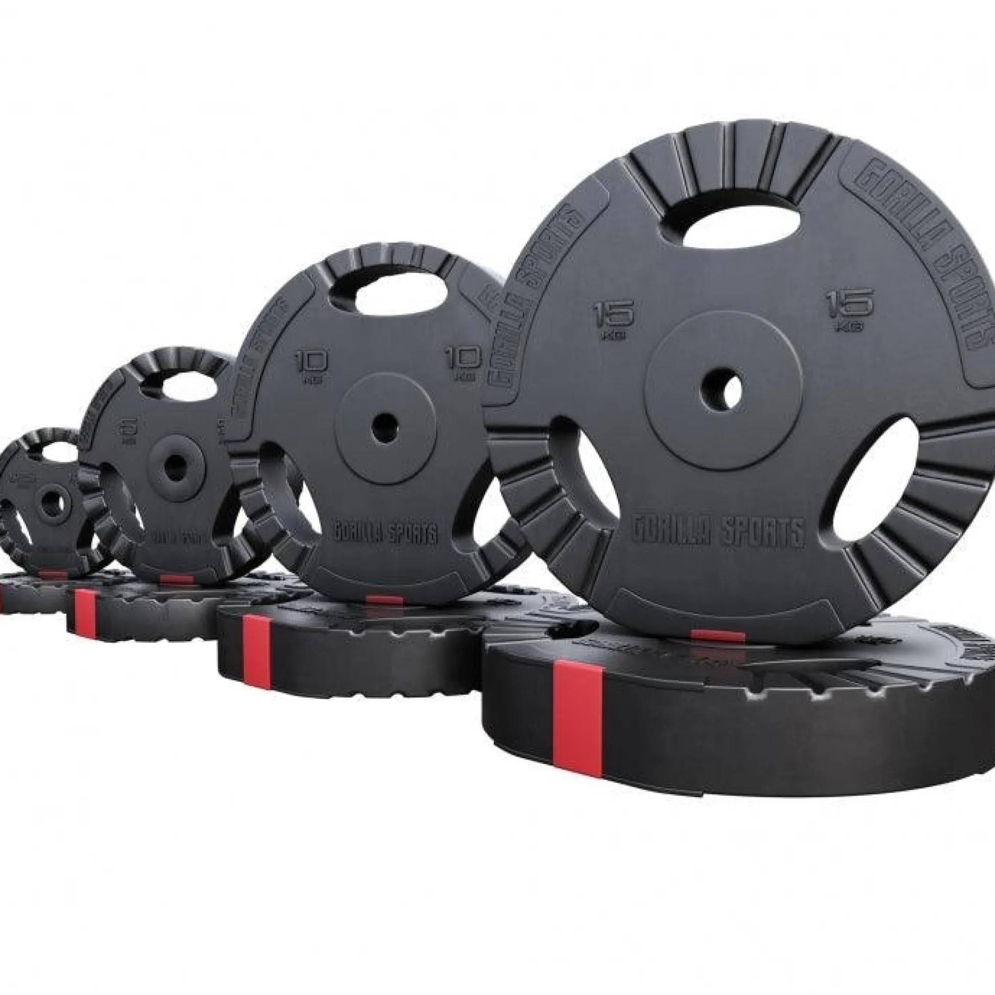 Gorilla Sports Hantelscheibe Kunststoff Gripper 1,25 - 15 kg Schwarz Sale