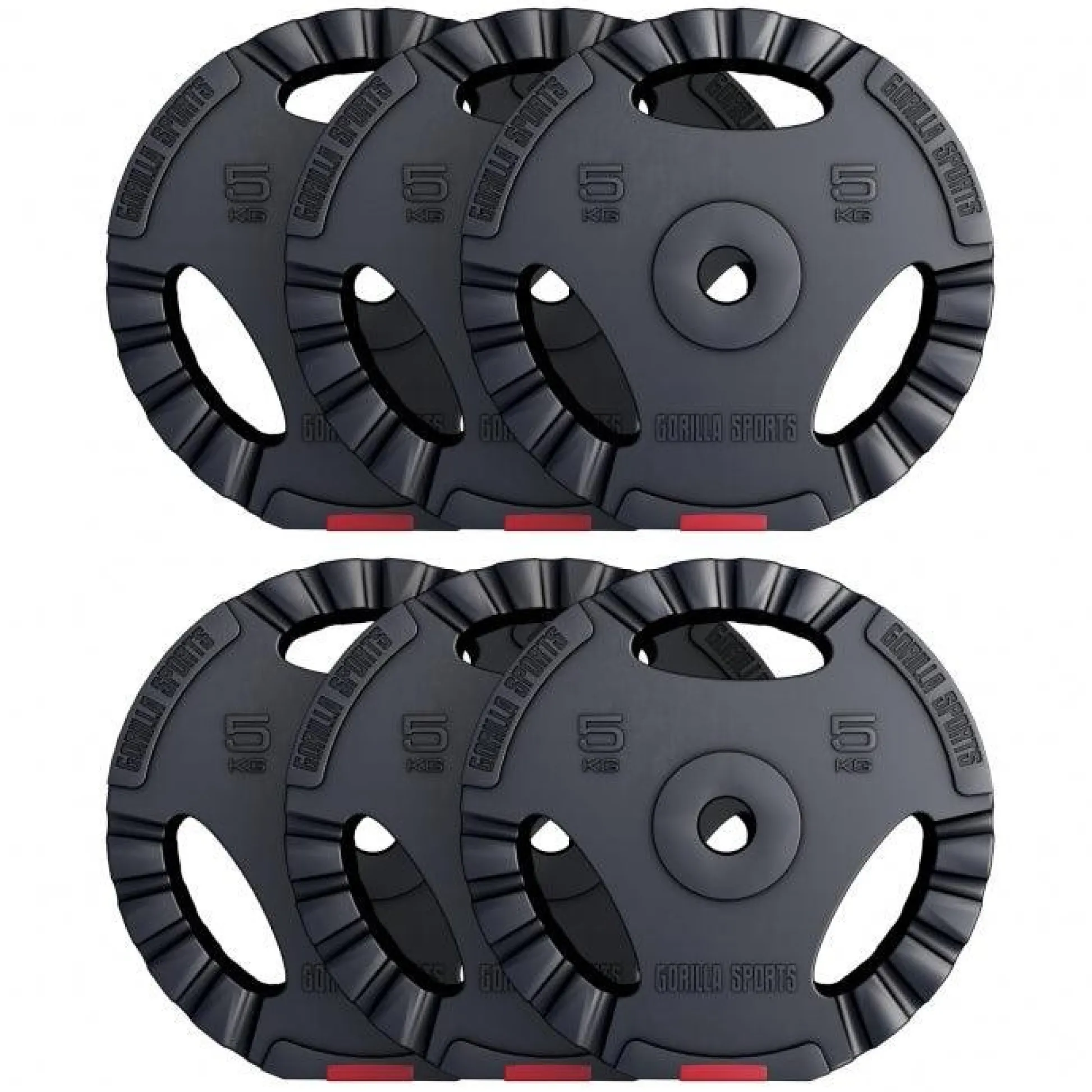 Gorilla Sports Hantelscheibe Kunststoff Gripper 1,25 - 15 kg Schwarz Sale