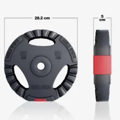 Gorilla Sports Hantelscheibe Kunststoff Gripper 1,25 - 15 kg Schwarz Best