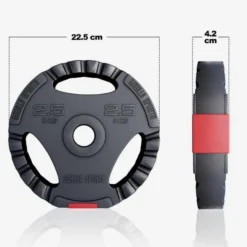 Gorilla Sports Hantelscheibe Kunststoff Gripper 1,25 - 15 kg Schwarz Discount