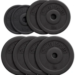 Gorilla Sports Hantelscheibe Kunststoff 1,25 - 15 kg Schwarz New