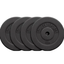 Gorilla Sports Hantelscheibe Kunststoff 1,25 - 15 kg Schwarz Outlet