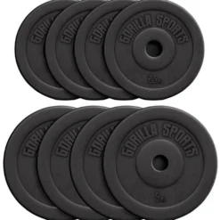 Gorilla Sports Hantelscheibe Kunststoff 1,25 - 15 kg Schwarz Online
