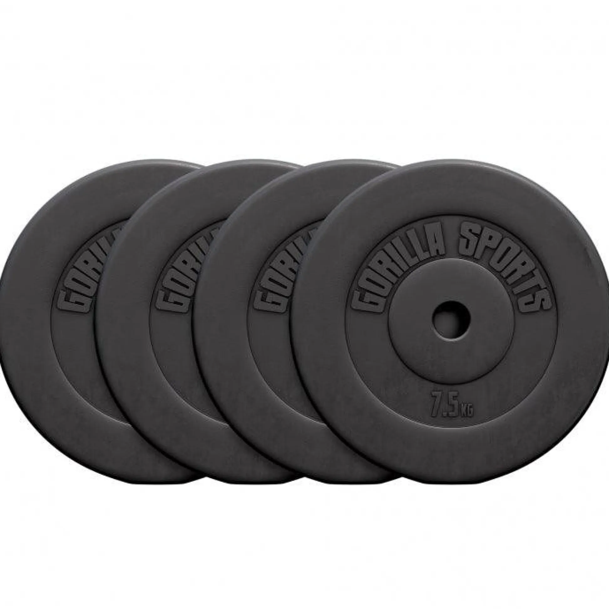 Gorilla Sports Hantelscheibe Kunststoff 1,25 - 15 kg Schwarz Sale