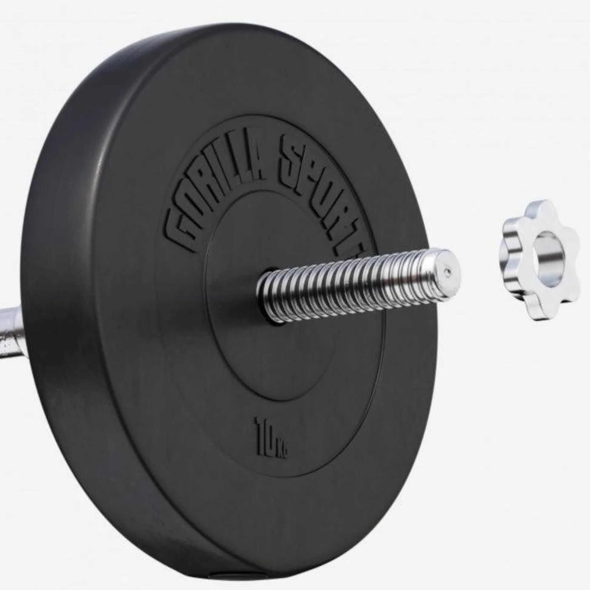 Gorilla Sports Hantelscheibe Kunststoff - 2,5-35 lb (1,1-15,9 kg) Ø 1'' (2,5 cm), Zement, Schwarz Online