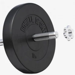 Gorilla Sports Hantelscheibe Kunststoff - 2,5-35 lb (1,1-15,9 kg) Ø 1'' (2,5 cm), Zement, Schwarz New