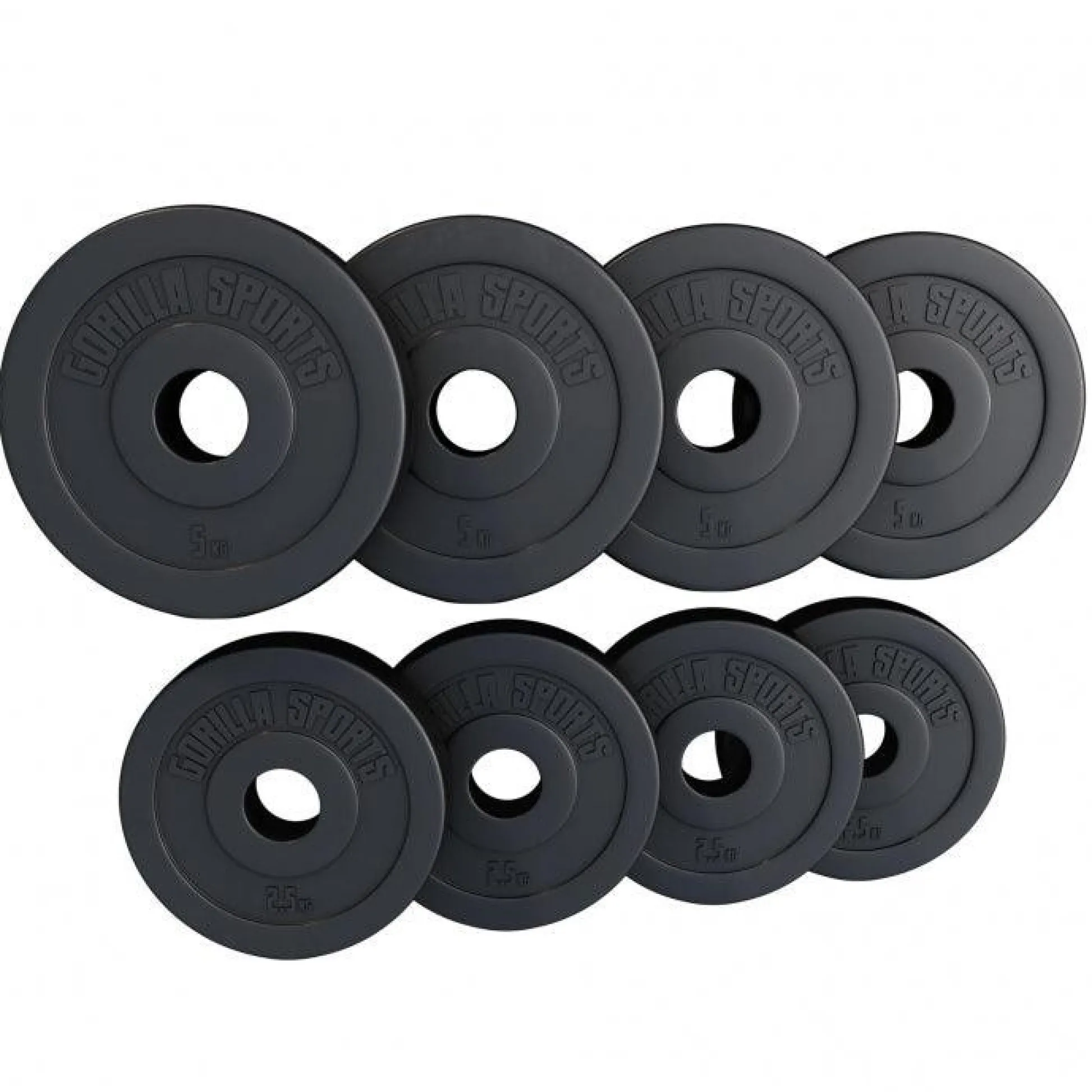 Gorilla Sports Hantelscheibe Kunststoff Olympia 1,25 - 15 kg Schwarz New