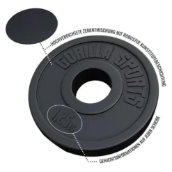 Gorilla Sports Hantelscheibe Kunststoff Olympia 1,25 - 15 kg Schwarz New