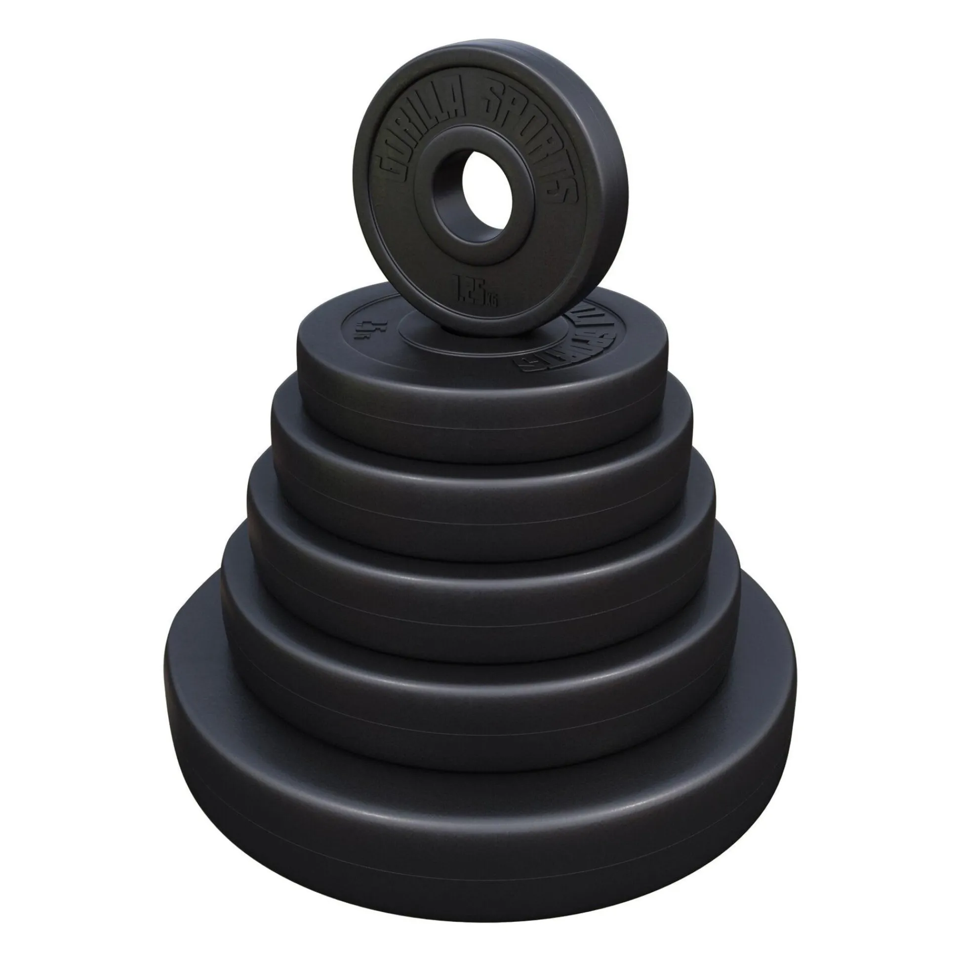 Gorilla Sports Hantelscheibe Kunststoff Olympia 1,25 - 15 kg Schwarz