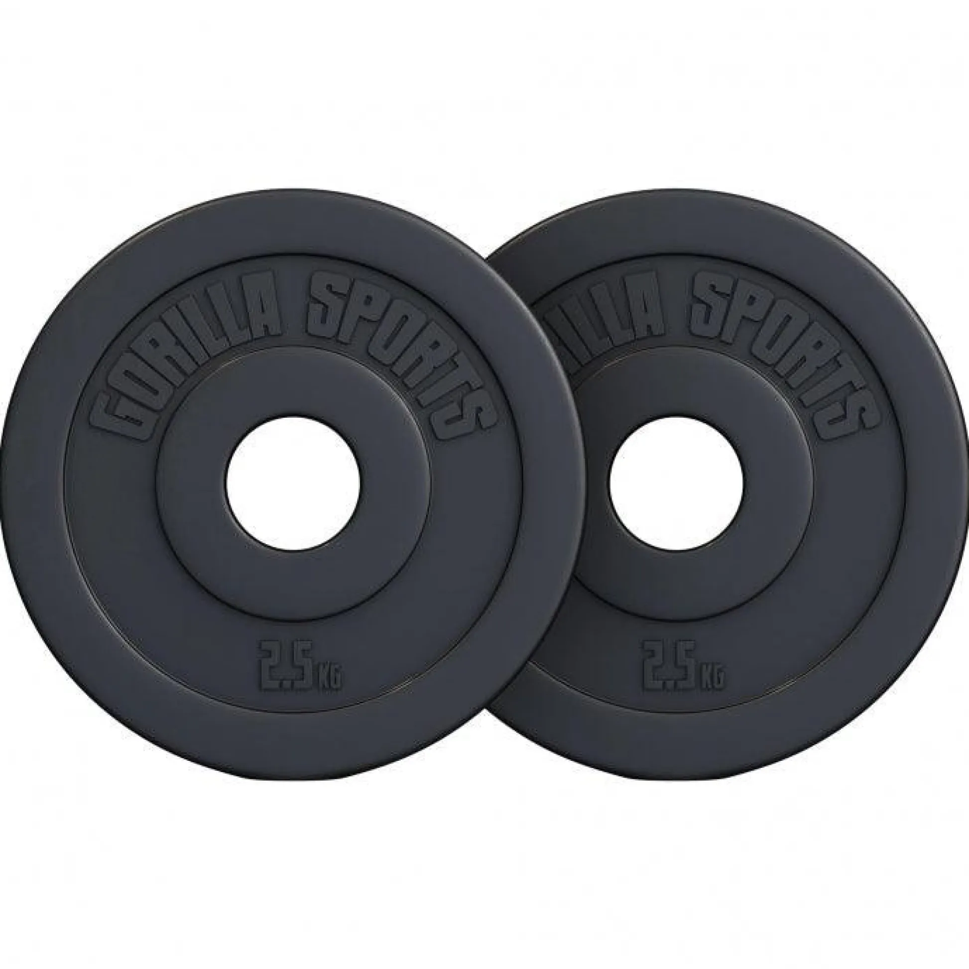 Gorilla Sports Hantelscheibe Kunststoff Olympia 1,25 - 15 kg Schwarz Best