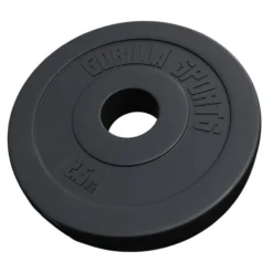 Gorilla Sports Hantelscheibe Kunststoff Olympia 1,25 - 15 kg Schwarz Hot