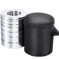 Gorilla Sports Hantelscheiben Set Chrom Olympia 5 kg inkl, Tragetasche Silber Discount