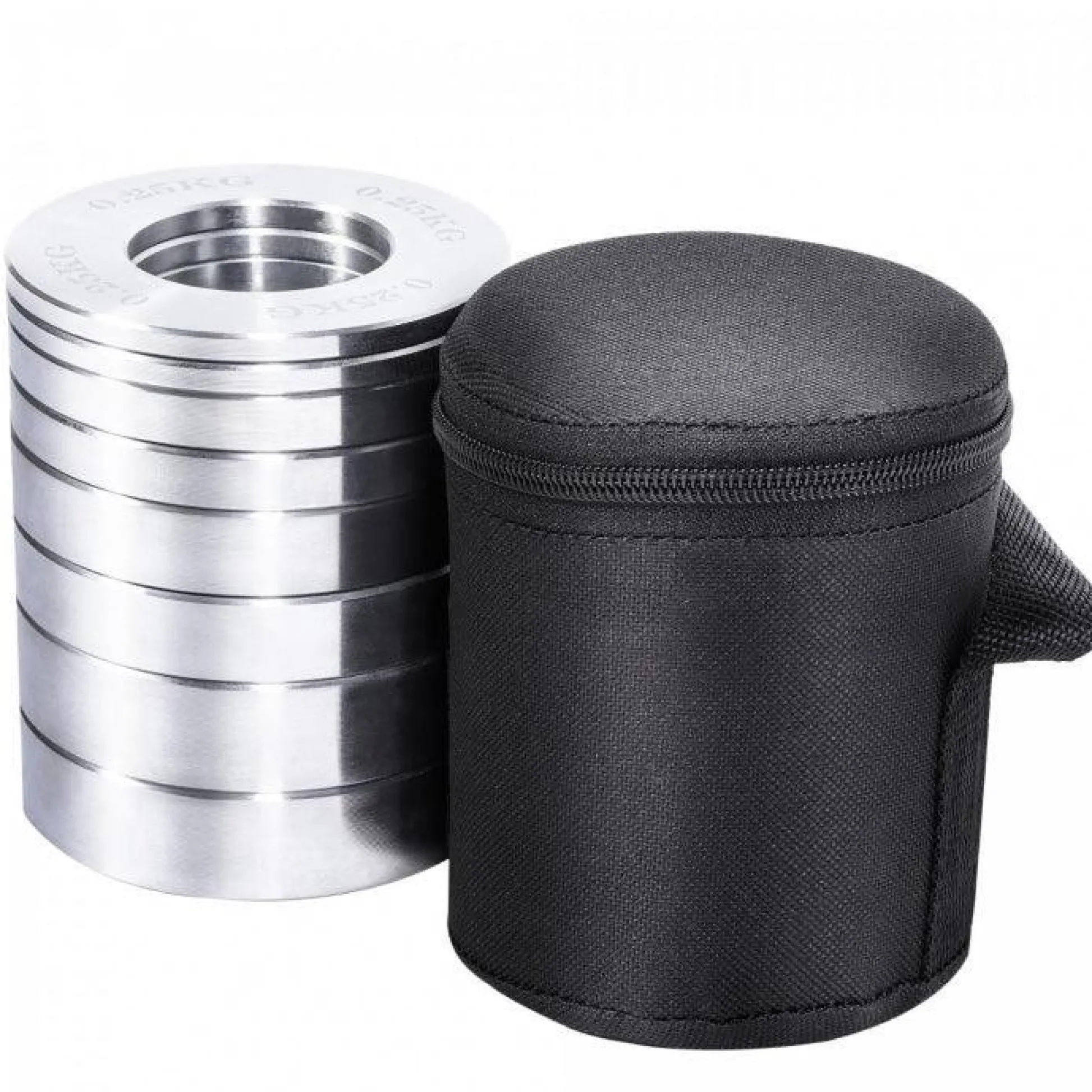 Gorilla Sports Hantelscheiben Set Chrom Olympia 5 kg inkl, Tragetasche Silber Discount
