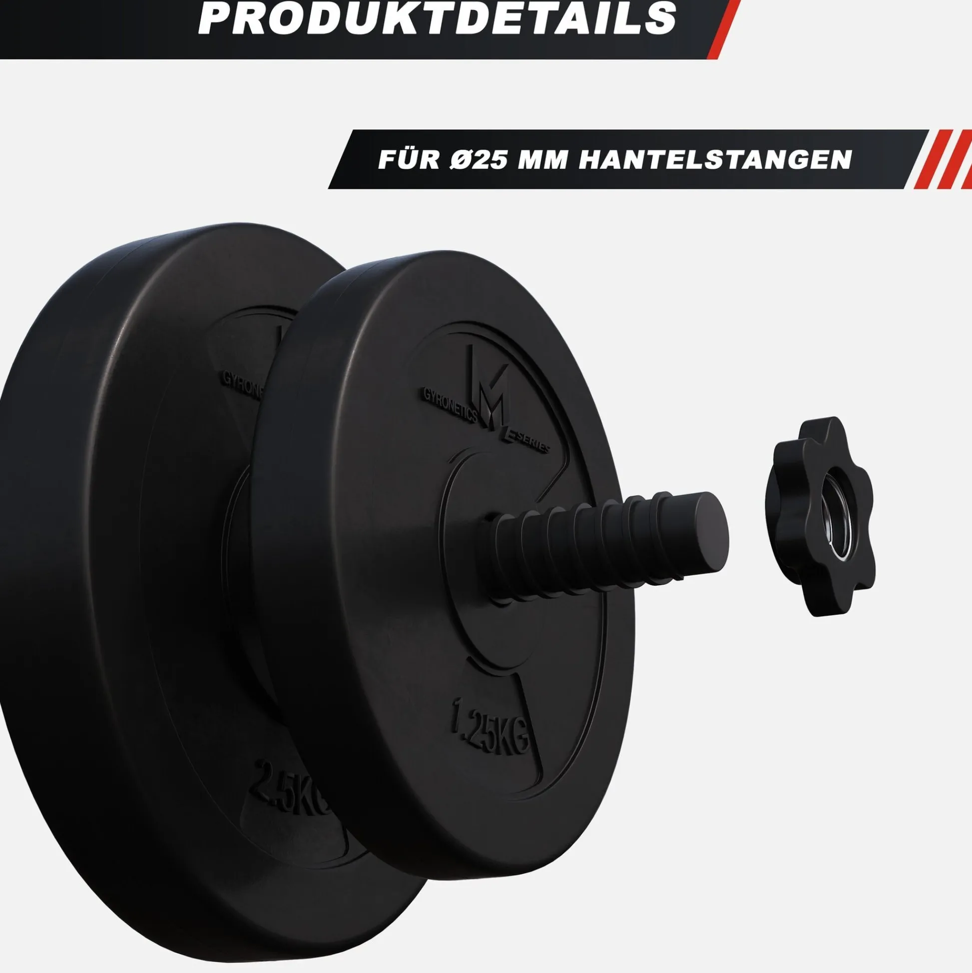 Gyronetics Hantelscheiben Set E-Series Kunststoff 30 kg Schwarz Sale