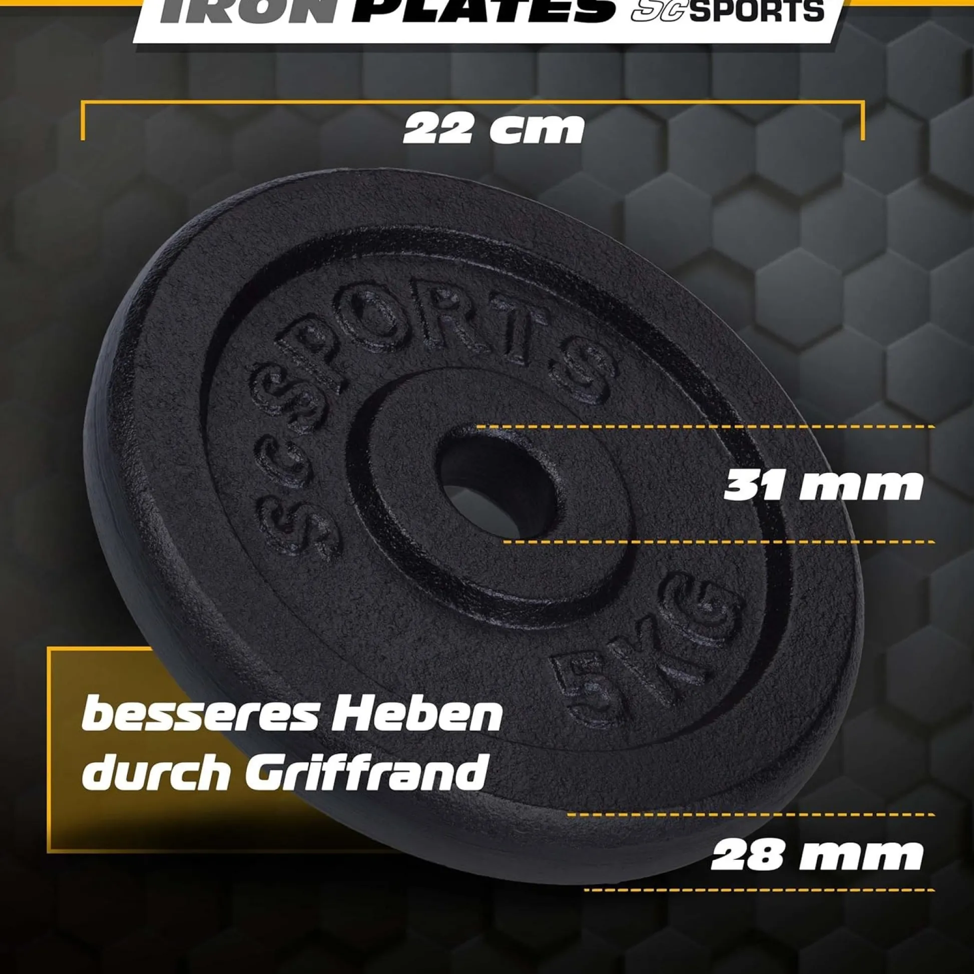 ScSports Hantelscheiben Set Gusseisen 10 - 40 kg Schwarz Online