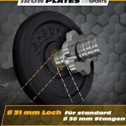 ScSports Hantelscheiben Set Gusseisen 10 - 40 kg Schwarz Clearance