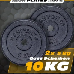 ScSports Hantelscheiben Set Gusseisen 10 - 40 kg Schwarz Outlet