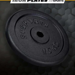 ScSports Hantelscheiben Set Gusseisen 15 - 60 kg Schwarz Clearance