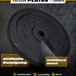 ScSports Hantelscheiben Set Gusseisen 2 - 20 kg Schwarz Hot