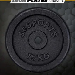 ScSports Hantelscheiben Set Gusseisen 15 - 60 kg Schwarz Best
