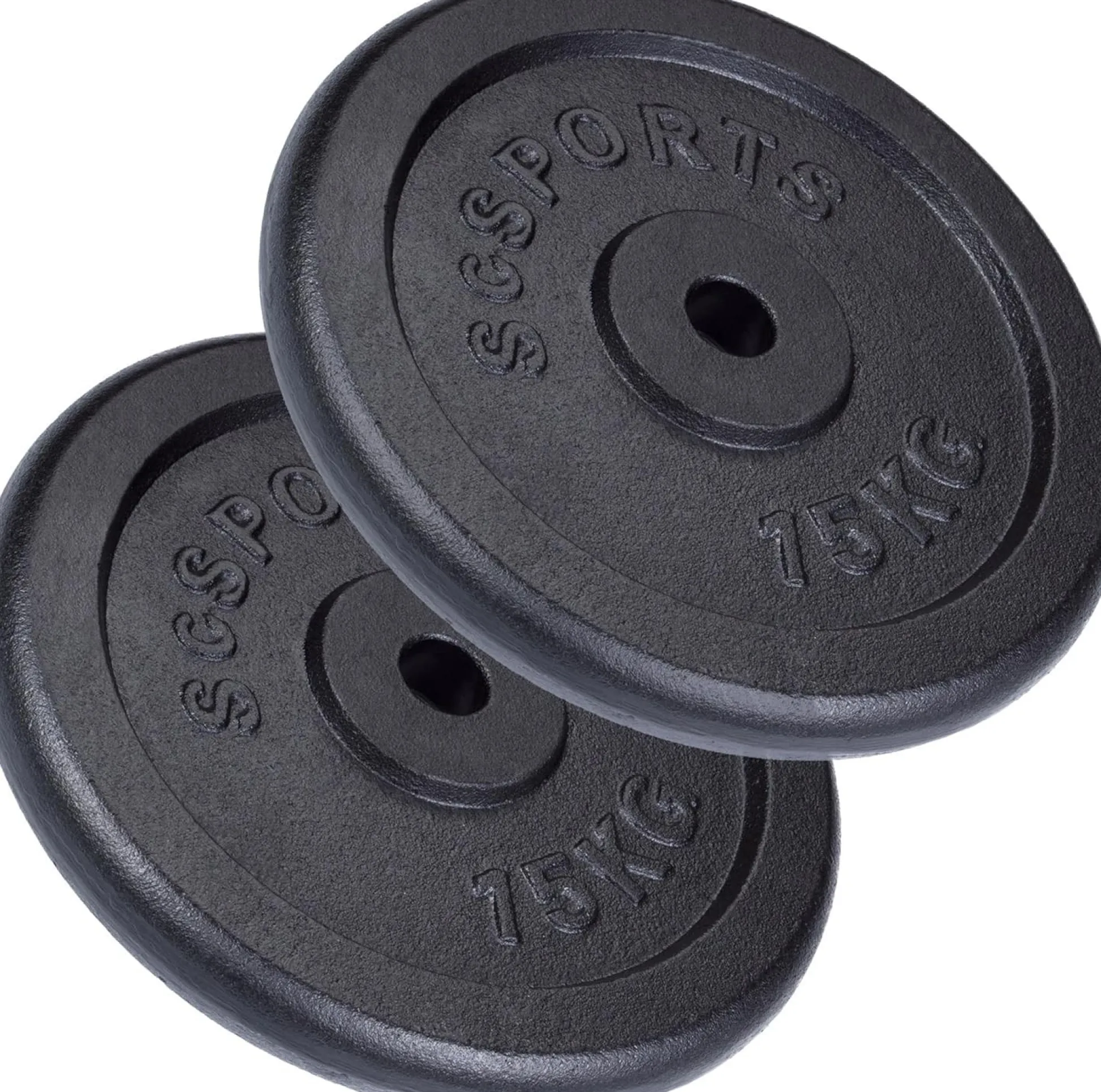 ScSports Hantelscheiben Set Gusseisen 15 - 60 kg Schwarz