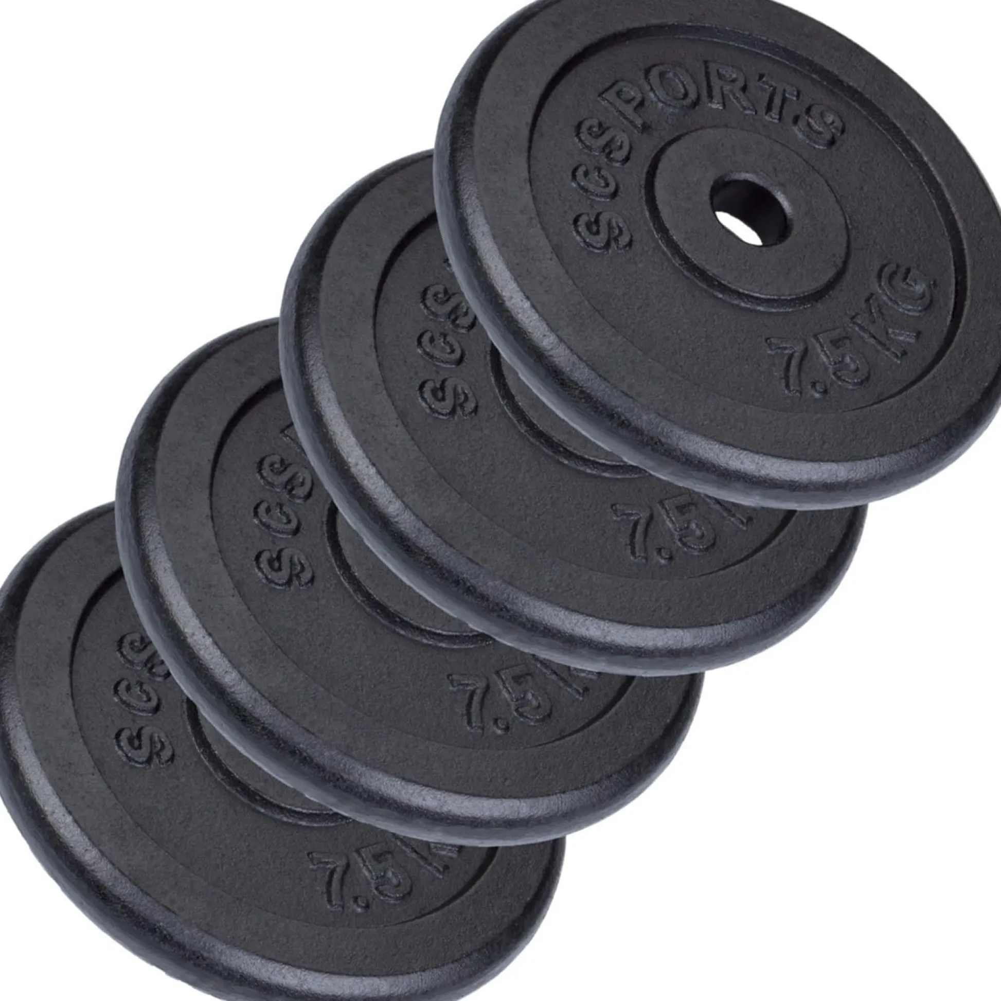 ScSports Hantelscheiben Set Gusseisen 15 - 60 kg Schwarz Best